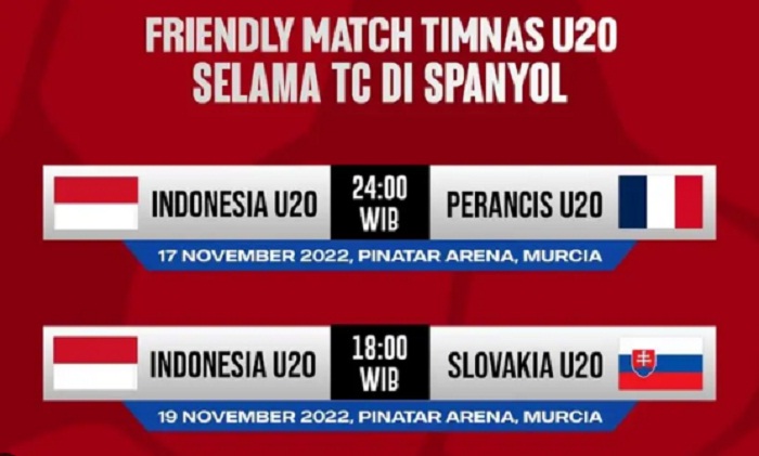 Jadwal pertandingan Timnas Indonesia U20 vs Prancis U20 dan Slovakia U20 sebagai miniatur Piala Dunia U20 2023