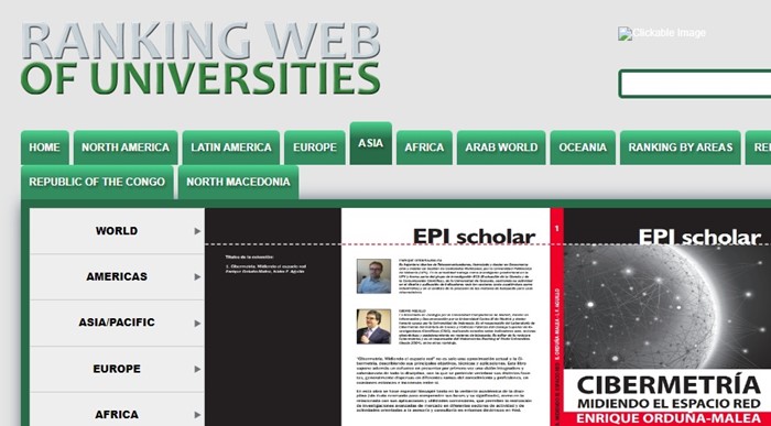 Tampilan layar depan laman Webometrics yang rutin merilis daftar rangking perguruan tinggi dunia, termasuk Indonesia.
