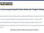 Pengumuman pemenang KSM seluruh kabupaten/kota di Indonesia tahun 2023